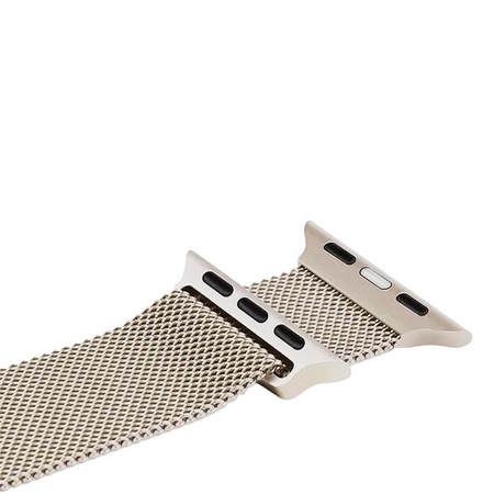 Crong Milano Steel - Stainless Steel Strap for Apple Watch 38/40/41/42 mm (champagne)