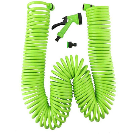 Kinzo - Tuyau d'arrosage en spirale avec raccords et pistolet inclus 30 m