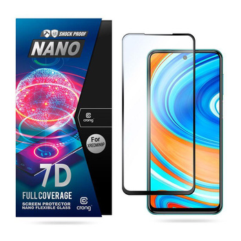 Crong 7D Nano Flexible Glass - verre hybride 9H pour l'ensemble de l'écran du Xiaomi Redmi Note 9 Pro