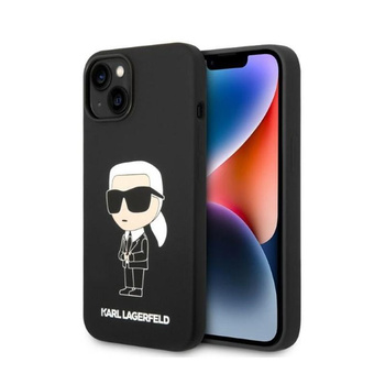 Karl Lagerfeld Silikonové pouzdro Ikonik MagSafe - iPhone 15 Plus / 14 Plus (černé)