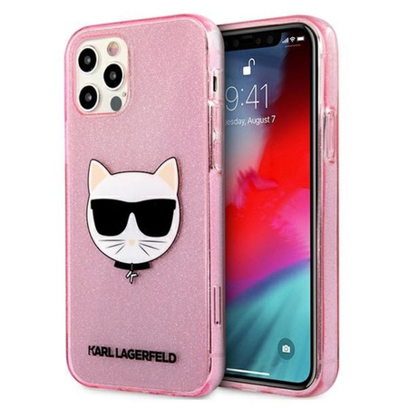Karl Lagerfeld Choupette Head Glitter - Coque iPhone 12 Pro Max (rose)