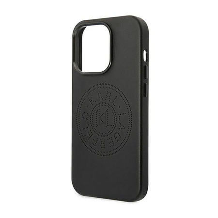 Karl Lagerfeld Leather Perforated Logo Case - iPhone 14 Pro Max Case (black)