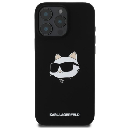 Karl Lagerfeld Silicone Choupette Head Print MagSafe - Case iPhone 16 Pro (black)