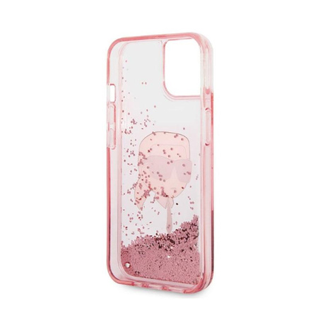 Karl Lagerfeld Liquid Glitter NFT Karl's Head - iPhone 14 Plus Tasche (rosa)