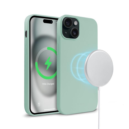 Crong Color Cover Magnetic - Custodia MagSafe per iPhone 15 (Menta)