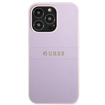 Guess Saffiano Hot Stamp & Metal Logo – Etui iPhone 13 Pro (liliowy)