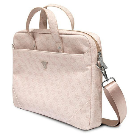 Guess Saffiano 4G Triangle Logo Computer Bag - 16" Notebook Bag (pink)