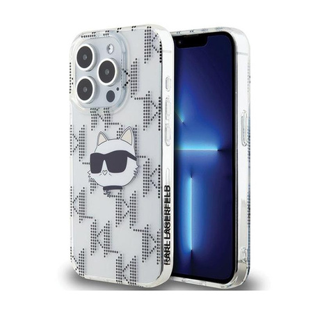 Karl Lagerfeld IML Choupette Kopf & Monogramm - iPhone 15 Pro Max Hülle (Transparent)