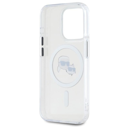 Karl Lagerfeld IML Metal Karl & Choupette Head MagSafe - iPhone 15 Pro Max Case (white)