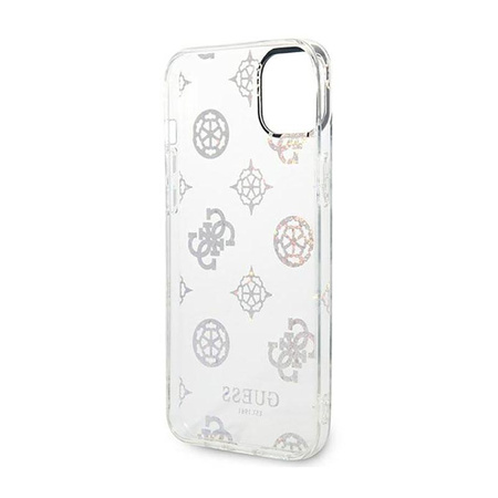 Guess Peony Glitter Case - iPhone 14 Plus Case (Transparent)