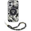 Guess Palm Trees Triangle Pearl Strap MagSafe - étui pour iPhone 16 (noir)