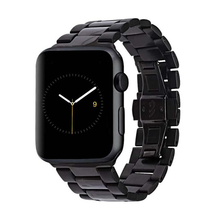 Case-Mate Linked - Bracelet en acier inoxydable pour Apple Watch 42/44/45/49 (noir brillant/gris espace mat)