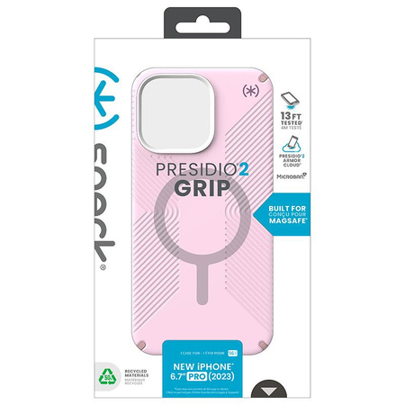 Speck Presidio2 Grip Magsafe - iPhone 15 Pro Max Tasche (Soft Lilac / Carnation Petal / Rouge Pink)