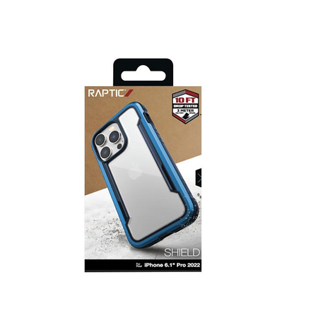 X-Doria Raptic Shield - Coque en aluminium pour iPhone 14 Pro (Testé en chute 3m) (Bleu Marine)