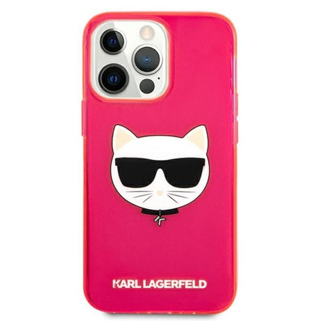 Karl Lagerfeld Choupette Head - Coque iPhone 13 Pro (rose fluo)