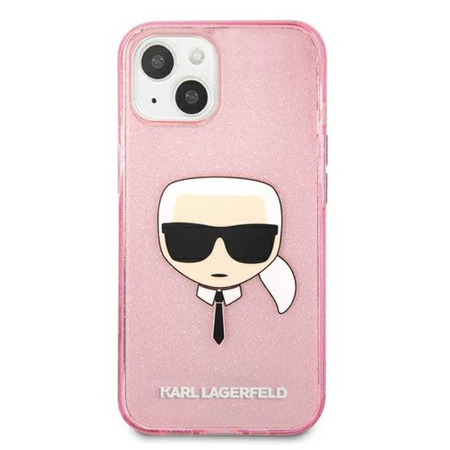 Karl Lagerfeld Karl's Head Glitter - iPhone 13 Mini Case (pink)