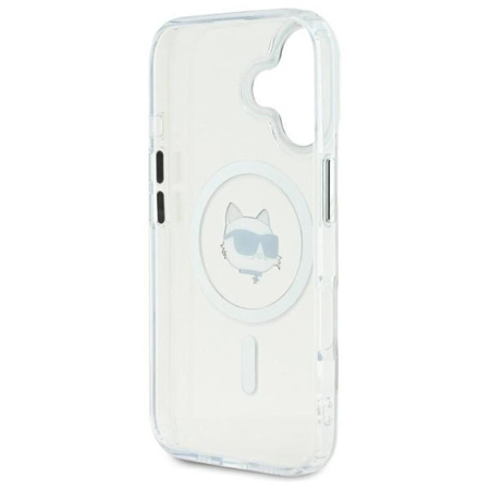 Karl Lagerfeld IML Metal Choupette Head MagSafe - pouzdro na iPhone 16 (bílé)