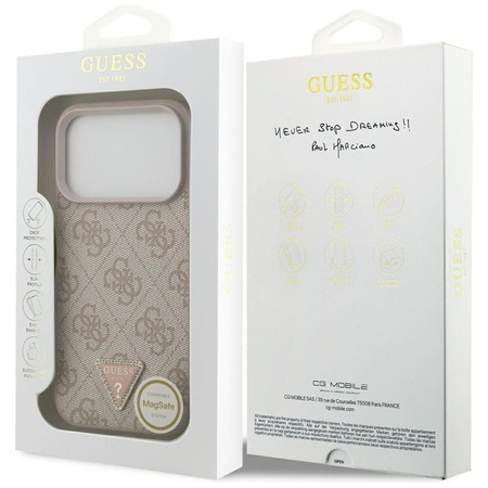 Guess Leather 4G Triangle Strass MagSafe - Case iPhone 17 Pro (pink)