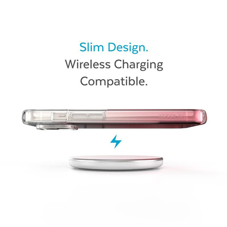 Speck Presidio Perfect-Clear + Ombre - iPhone 14 / iPhone 13 Hülle mit MICROBAN Beschichtung (Clear / Vintage Rose Fade)