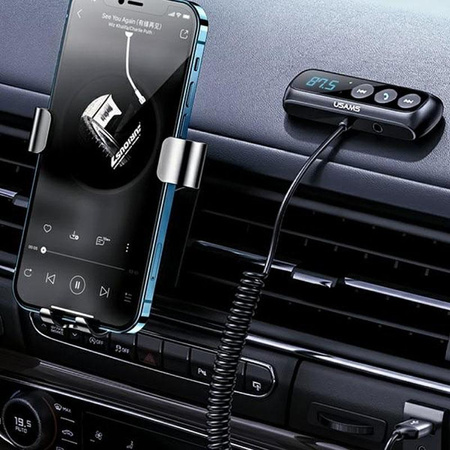 USAMS US-SJ503 - Autós kihangosító készlet FM adóval Bluetooth 5.0 (fekete)