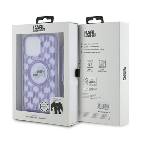 Karl Lagerfeld IML Crossbody Monogram Karl & Choupette Head MagSafe - iPhone 15 Pro Case (purple)