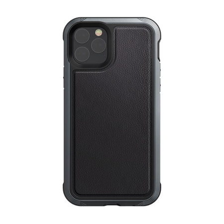 X-Doria Defense Lux - Hliníkové pouzdro pro iPhone 11 Pro (pádový test 3 m) (černá kůže)