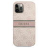Guess 4G Printed Stripe - pouzdro pro iPhone 12 Pro Max (růžové)