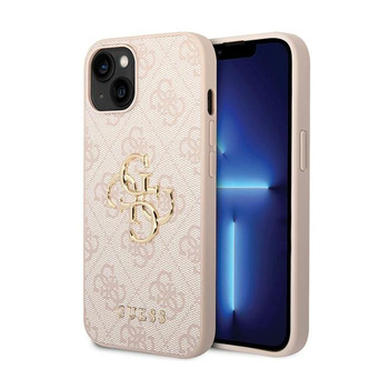 Guess 4G Big Metal Logo - pouzdro pro iPhone 15 Plus (růžové)