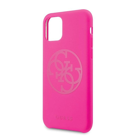 Guess Slilicon 4G Tone on Tone Logo - Etui iPhone 11 Pro (Fuchsia)