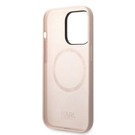 Karl Lagerfeld Silikon Iconic Karl`s Head MagSafe - iPhone 14 Pro Tasche (rosa)