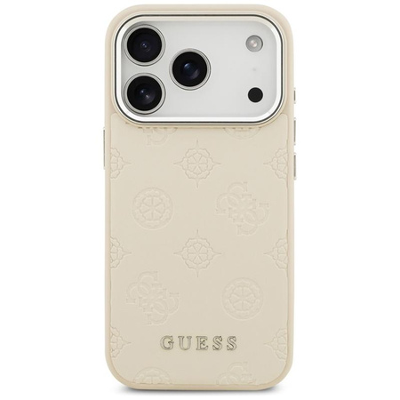ETUI DO IPHONE 17 PRO do MAGSAFE GUESS ORYGINALNE BEŻOWE SKÓRZANE MODNE
