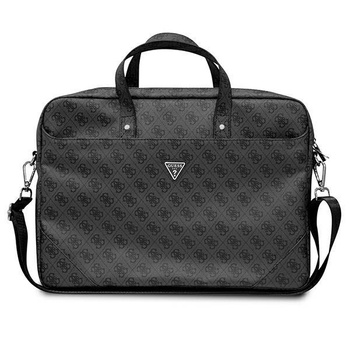 Guess Saffiano 4G Triangle Logo Computer Bag - 16" Notebook Bag (black)