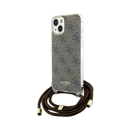 Guess Crossbody Cord 4G Print - iPhone 15 Case (Brown)