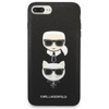 Karl Lagerfeld Saffiano Karl & Choupette Heads - iPhone 8 Plus / 7 Plus Tasche (schwarz)