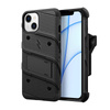 ZIZO BOLT Series - Coque blindée pour iPhone 13 avec écran en verre 9H + étui avec support (noir)