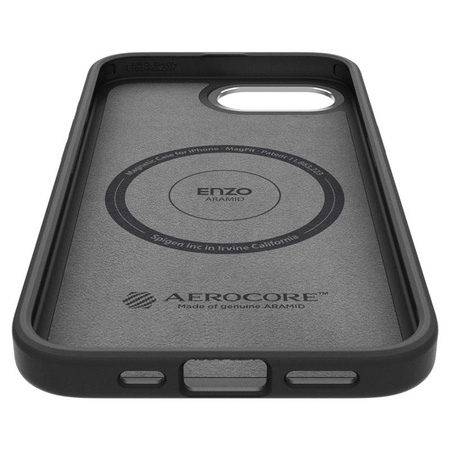 Spigen Enzo Aramid MagSafe - tok iPhone 16e készülékhez (fekete)