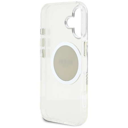 Guess IML Metal Coloured Circle Classic Logo MagSafe - pouzdro pro iPhone 16 (šedé)