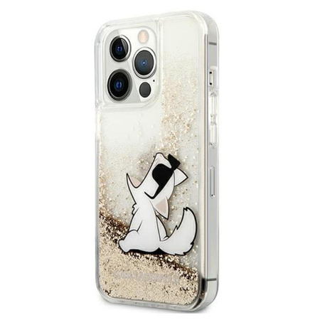 Karl Lagerfeld Liquid Glitter Choupette Fun - iPhone 13 Pro Max tok (arany)