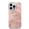 Guess Bundle Pack MagSafe IML Jungle - MagSafe iPhone 14 Pro Case + Charger Set (pink/gold)