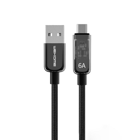 WEKOME WDC-180 Vanguard sorozat - USB-A USB-C gyors töltő csatlakozókábel 1 m (fekete)