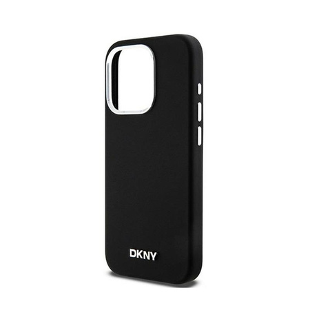 DKNY Liquid Silicone Small Metal Logo MagSafe - pouzdro pro iPhone 14 Pro (černé)