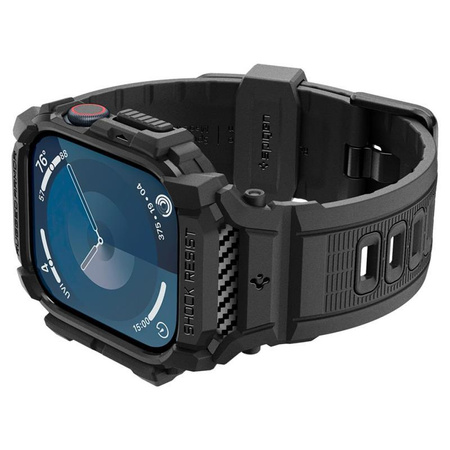 Spigen Rugged Armor Pro - Pasek z obudową do Apple Watch 10 42 mm (Matte Black)