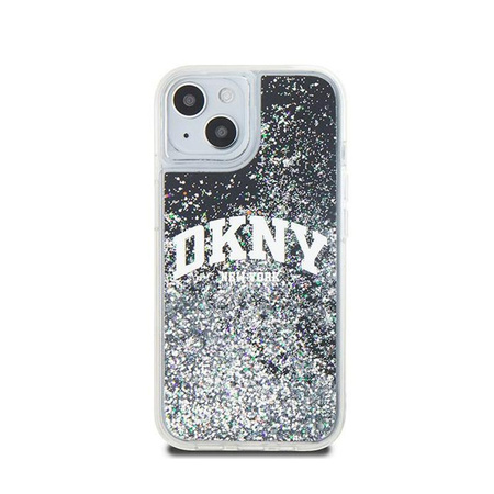 DKNY Liquid Glitter Big Logo - pouzdro pro iPhone 14 / 15 / 13 (černé)