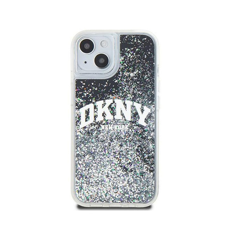 DKNY Liquid Glitter Big Logo - pouzdro pro iPhone 15 Plus / 14 Plus (černé)