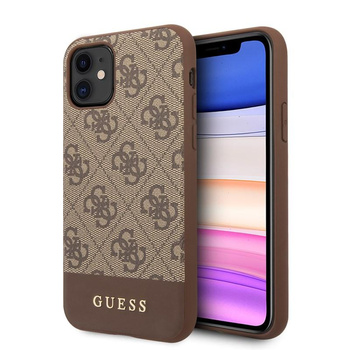 Collection 4G Bottom Stripe de Guess - Coque pour iPhone 11 (marron)