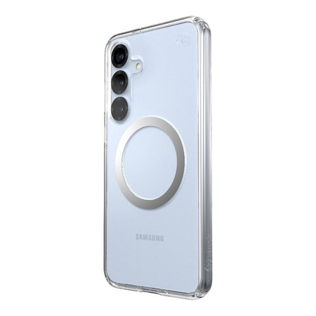 Speck Presidio Perfect-Clear Magnet - Samsung Galaxy S25+ / S24+ MagSafe Hülle (Transparent / Chrom-Finish / Serene Silver)