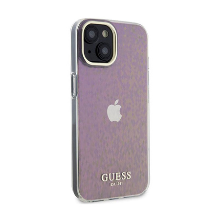 Guess IML Faceted Mirror Disco Iridescent - Coque iPhone 15 (rose)