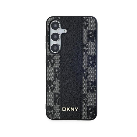 DKNY Leather Checkered Mono Pattern MagSafe - Case for Samsung Galaxy S24 (Black)