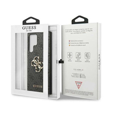 Guess 4G Big Metal Logo - Étui Samsung Galaxy S24 Ultra (noir)