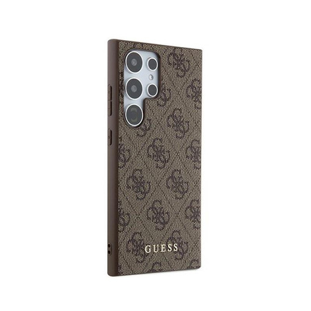 Guess 4G Metall Gold Logo - Samsung Galaxy S24 Ultra Tasche (braun)